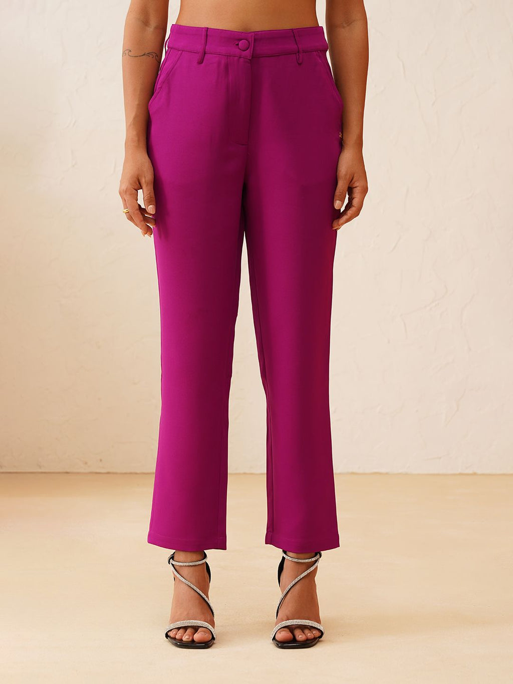 Beatnik Dark Magenta Formal Womens Trousers Beatnik