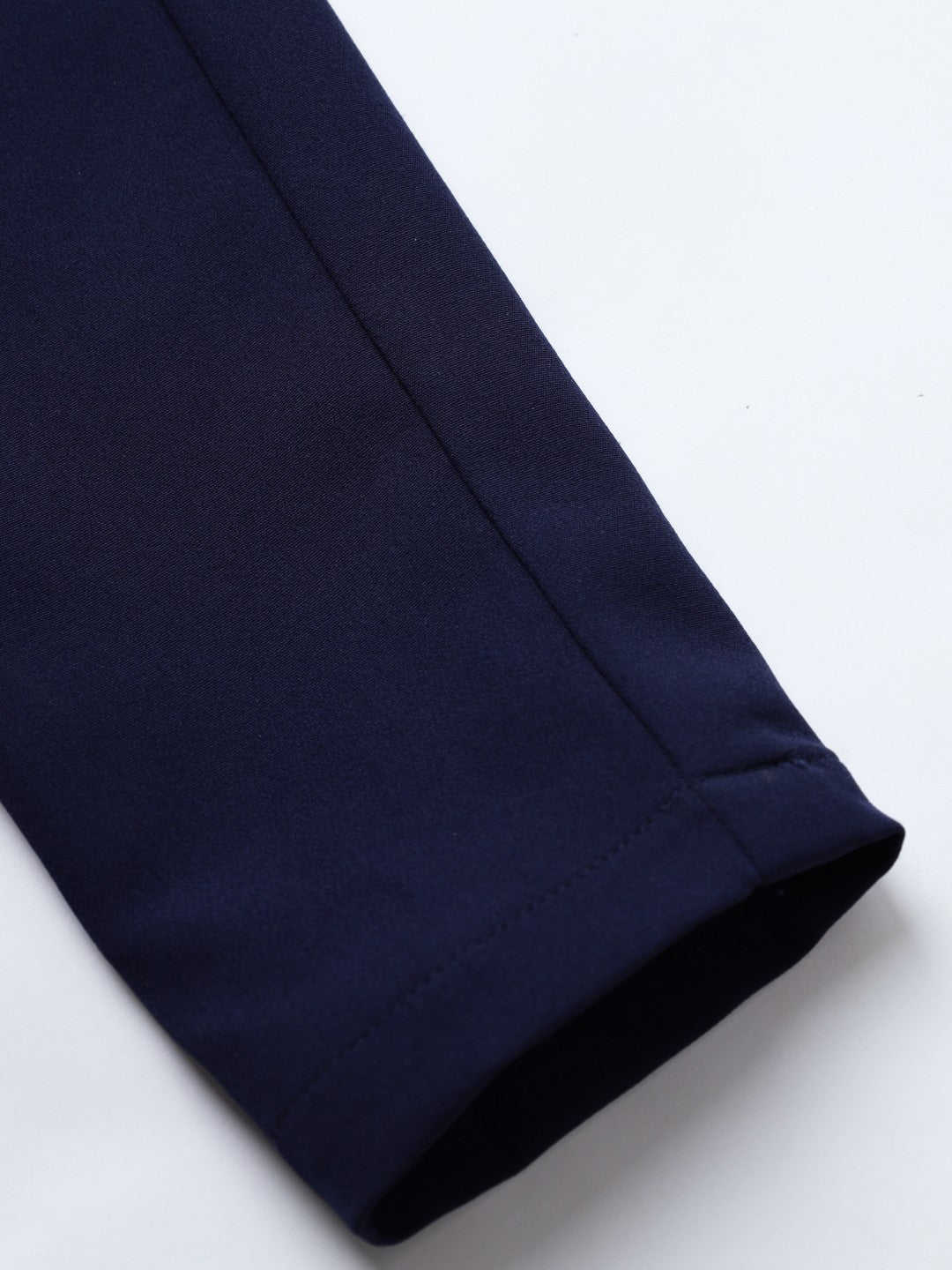 Women's A-Line Mini Midnight Blue Dress with Puff Sleeves and Stylish Buckle Belt