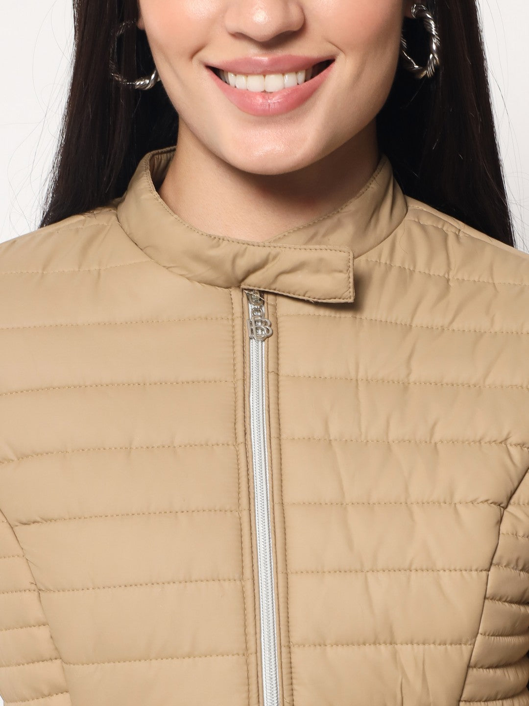 Beatnik Casual Wear Stand Collar Full Sleeve Quilted Jacket