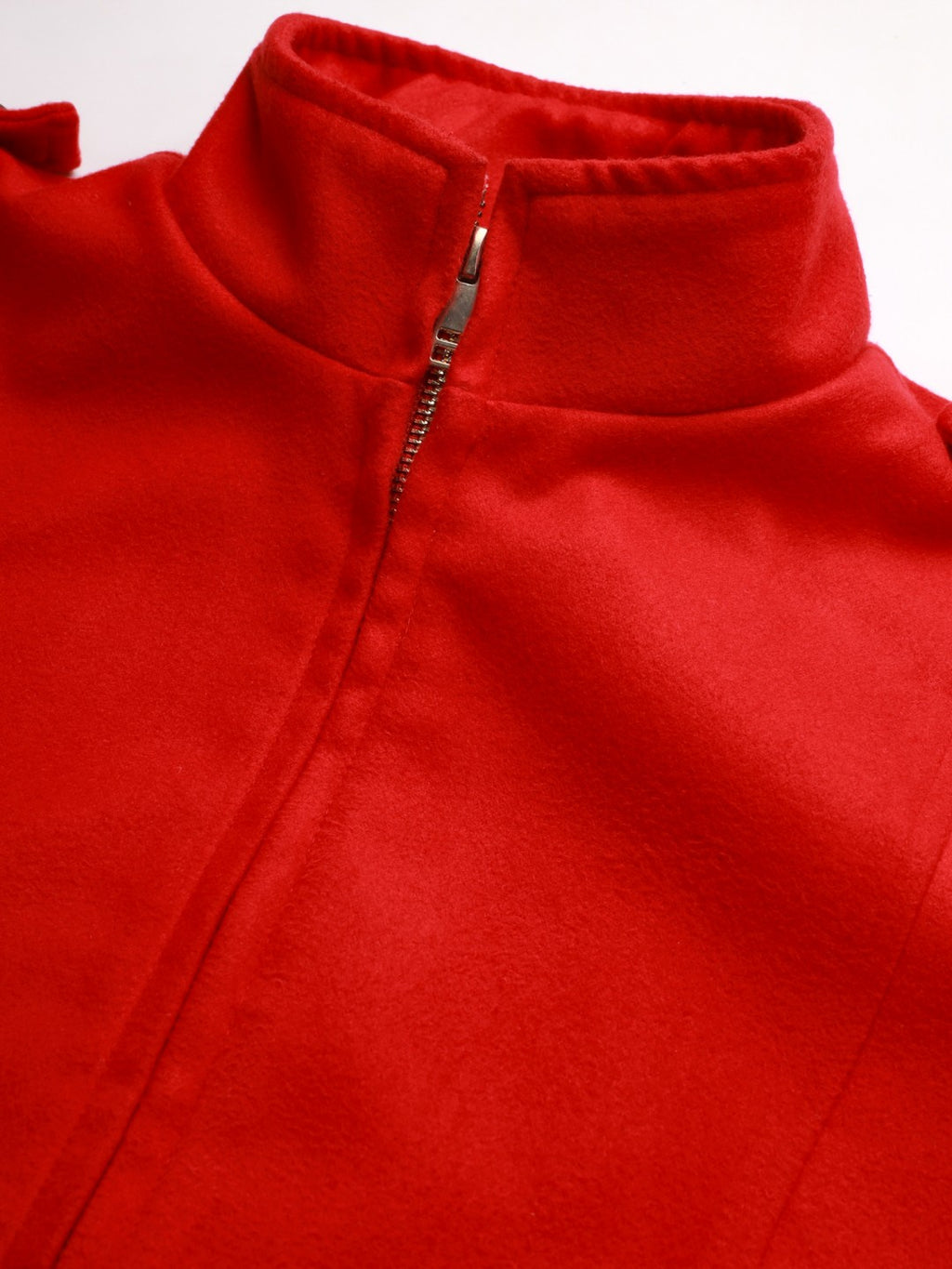 Beatnik Party Wear Stand Collar Full Cuffed Sleeves Front Open Red Jacket