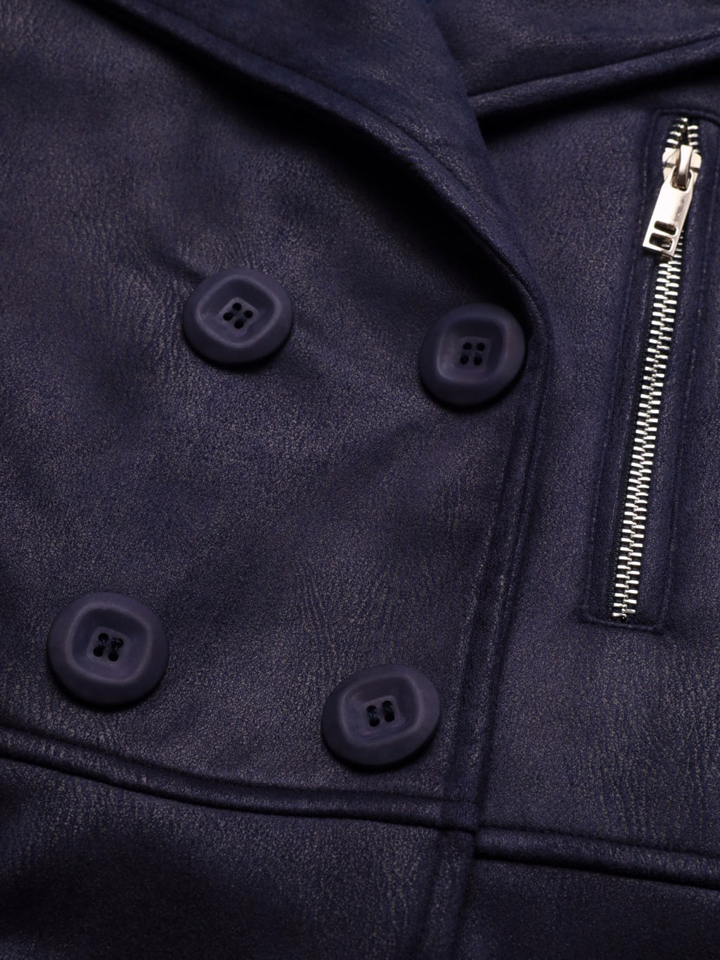 Beatnik Casual Wear Stand Collar Full Sleeve Valvet Front Open Blue Jacket