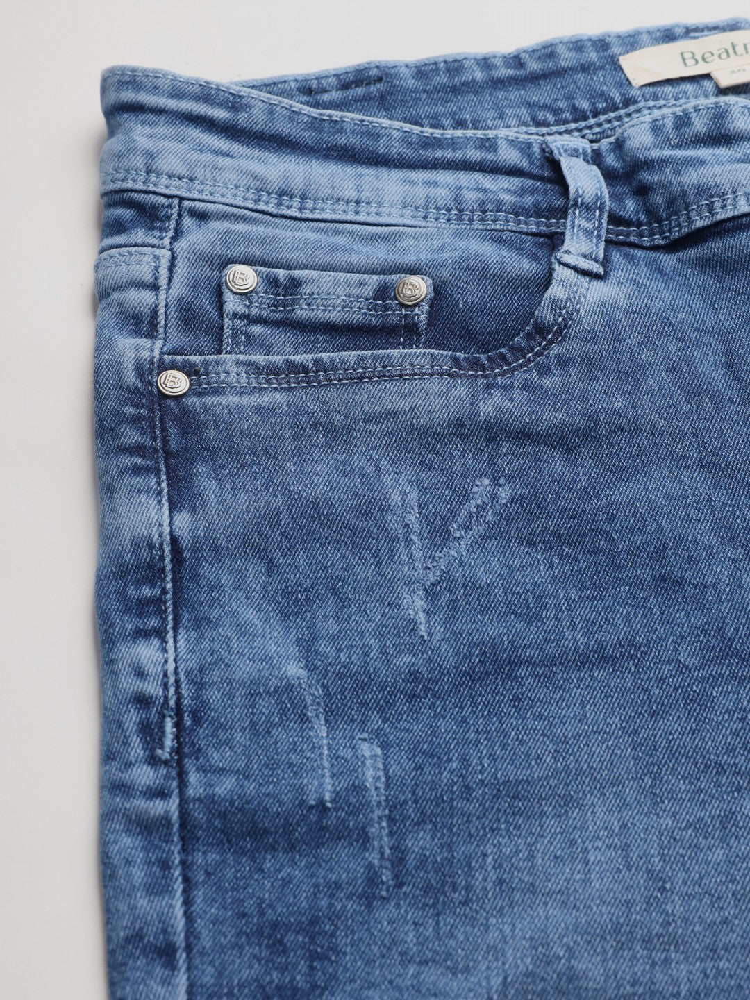 Beatnik Solid Casual Wear Stretchable High-Rise Blue Denim Ankle Length Slim Fit Jeans