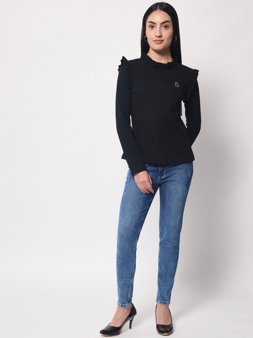 Beatnik Solid Casual Wear Stretchable High-Rise Blue Denim Ankle Length Slim Fit Jeans