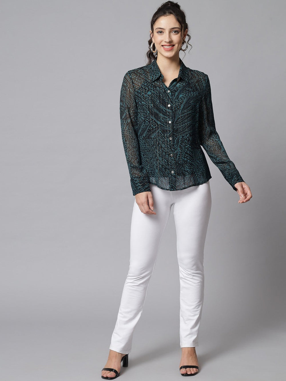 Beatnik Geometric Print Western Shirt