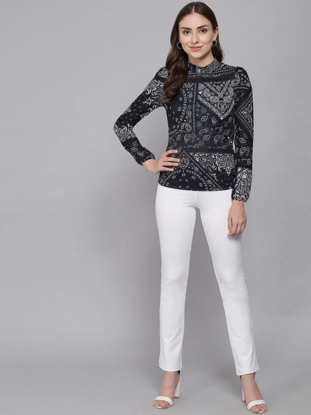Buy Beatnik Poly Knit Paisley Printed top Online for Women | Beatnik India